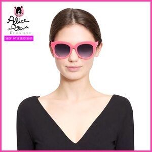 Alice + Olivia Candy Pink Frank Geometric Sunglasses